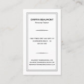 Moderne Personal Trainer Foto Black Business Card Visitenkarte (Rückseite)