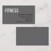 Moderne Personal Trainer Grau Business Card Visitenkarte (Vorne/Hinten)