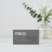 Moderne Personal Trainer Grau Business Card Visitenkarte (Stehend Vorderseite)