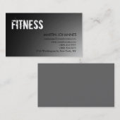 Moderne Personal Trainer Grau Business Card Visitenkarte (Vorne/Hinten)
