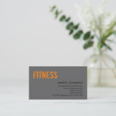 Moderne Personal Trainer Orange Gray Business Card Visitenkarte (Stehend Vorderseite)