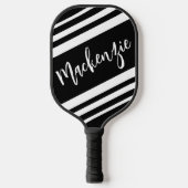 Moderne, Personalisiert gestreifte Farbgebung Pickleball Schläger (Vorderseite)