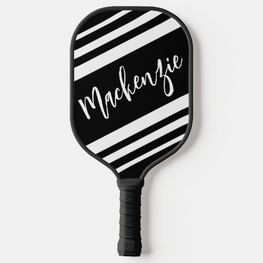 Moderne, Personalisiert gestreifte Farbgebung Pickleball Schläger (Rückseite)