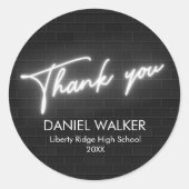 Moderne Personalisiert Graduierungspartei Runder Aufkleber (Vorderseite)