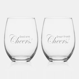 Moderne Personalisiert gute Wine Gute Freunde jube Weinglas Ohne Stiel