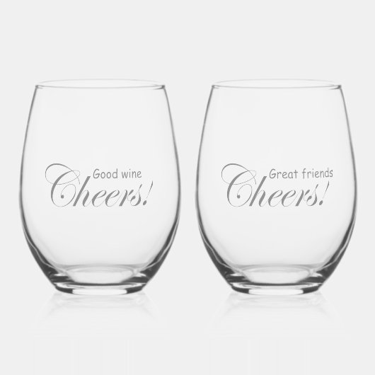 Moderne Personalisiert gute Wine Gute Freunde jube Weinglas Ohne Stiel (Vorderseite)