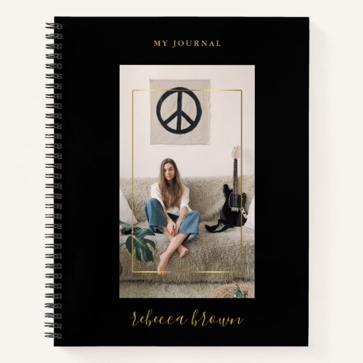 Moderne, Personalisiert handgeschriebene Schwarze  Notizblock (Vorderseite)