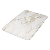 Moderne Personalisiert Name Gold Effect Marmor Badematte (Schrägansicht)