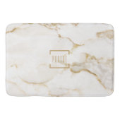 Moderne Personalisiert Name Gold Effect Marmor Badematte (Vorderseite)
