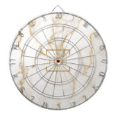 Moderne Personalisiert Name Gold Effect Marmor Dartscheibe (vorne)