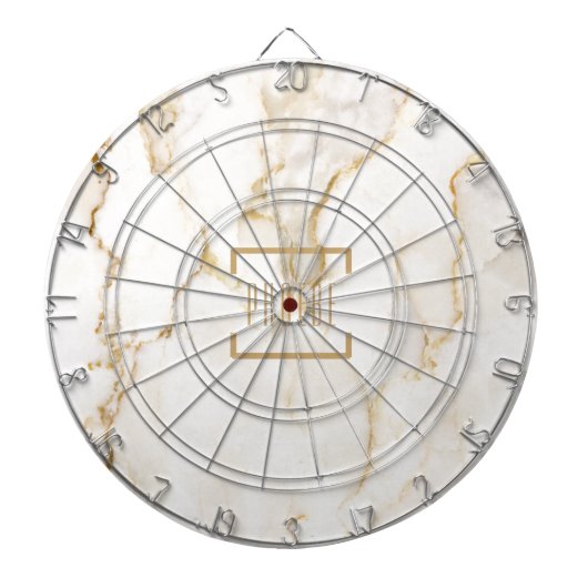 Moderne Personalisiert Name Gold Effect Marmor Dartscheibe (vorne)