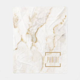 Moderne Personalisiert Name Gold Effect Marmor Fleecedecke