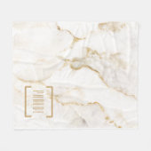 Moderne Personalisiert Name Gold Effect Marmor Fleecedecke (Vorderseite (Horizontal))