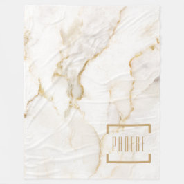 Moderne Personalisiert Name Gold Effect Marmor Fleecedecke