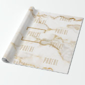 Moderne Personalisiert Name Gold Effect Marmor Geschenkpapier (Ungerollt)