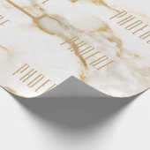 Moderne Personalisiert Name Gold Effect Marmor Geschenkpapier (Ecke)