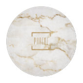 Moderne Personalisiert Name Gold Effect Marmor Schneidebrett (Vorderseite)