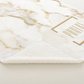 Moderne Personalisiert Name Gold Effect Marmor Sherpadecke (3/4)