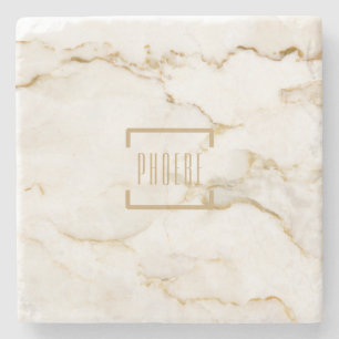 Moderne Personalisiert Name Gold Effect Marmor Steinuntersetzer