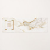 Moderne Personalisiert Name Gold Effect Marmor Yogamatte (Rückseite (Horizontal))