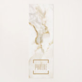 Moderne Personalisiert Name Gold Effect Marmor Yogamatte (Rückseite)