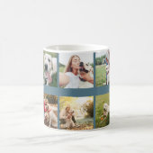 Moderne Personalisierte 10 Fotos Dog Aquamarin Blu Kaffeetasse (Mittel)