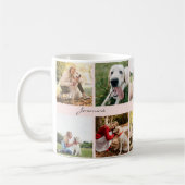 Moderne Personalisierte 10 Fotos Dog Blush Pink Kaffeetasse (Links)