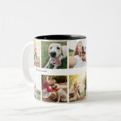 Moderne Personalisierte 10 Fotos Kollage Dog White Zweifarbige Tasse (Vorderseite Links)