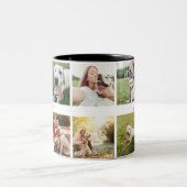 Moderne Personalisierte 10 Fotos Kollage Dog White Zweifarbige Tasse (Mittel)
