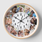 Moderne Personalisierte 12-FotoCollage Uhr (Vorderseite)
