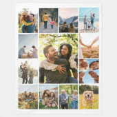 Moderne Personalisierte 13-Foto Collage Fleecedecke (Vorderseite)
