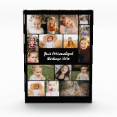 Moderne personalisierte 16-Foto-Collage-Fotoblock Fotoblock (Vorderseite)