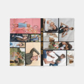 Moderne personalisierte 16-Foto-Collage in individ Fleecedecke (Vorderseite (Horizontal))