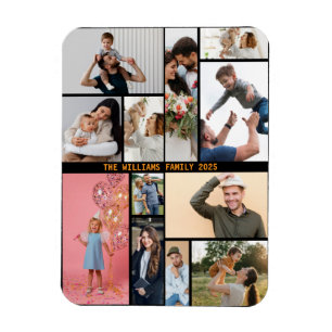 Moderne personalisierte 16-Foto-Collage in individ Magnet