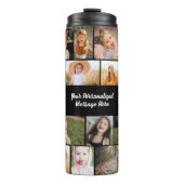 Moderne personalisierte 16-Foto-Collage in individ Thermosbecher (Vorderseite)
