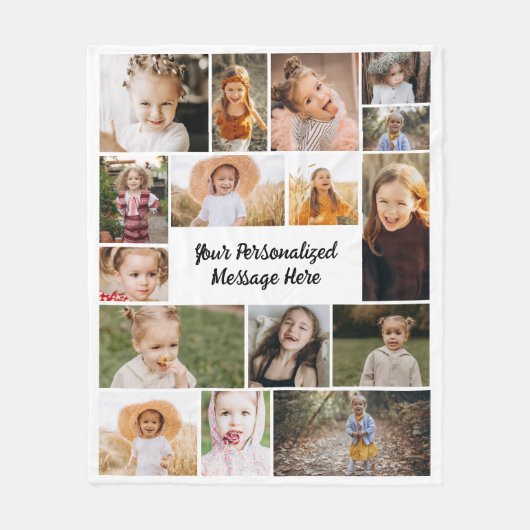 Moderne Personalisierte 16-FotoCollage - kundenspe Fleecedecke (Vorderseite)