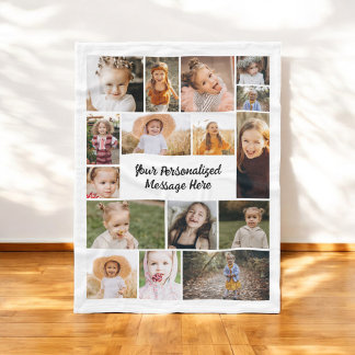 Moderne Personalisierte 16-FotoCollage - kundenspe Fleecedecke