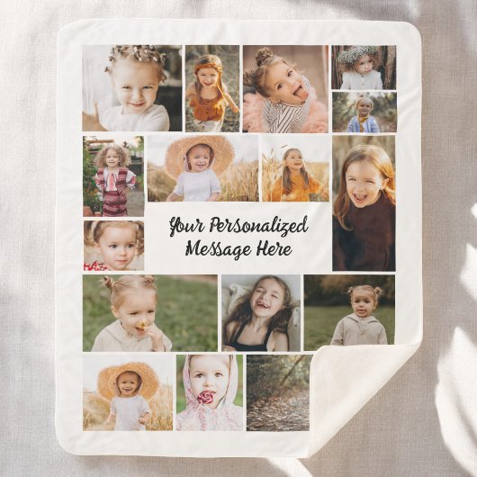 Moderne Personalisierte 16-FotoCollage - kundenspe Sherpadecke