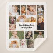 Moderne Personalisierte 16-FotoCollage - kundenspe Sherpadecke (Vorderseite)