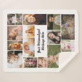 Moderne Personalisierte 16-FotoCollage - kundenspe Sherpadecke (Vorderseite (Horizontal))