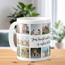 Moderne Personalisierte 18-Foto Collage Kaffeetasse