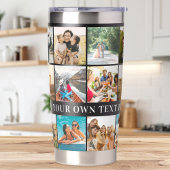 Moderne Personalisierte 18-Foto Collage Thermobecher