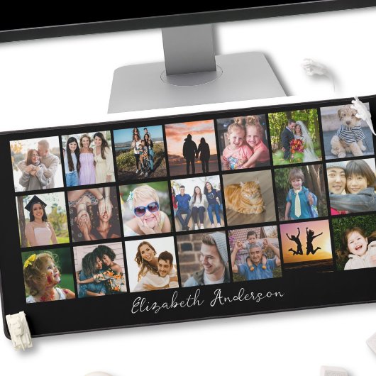 Moderne Personalisierte 21-Foto Collage Desk Mat Schreibtischunterlage