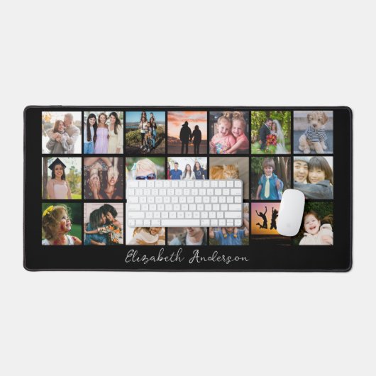 Moderne Personalisierte 21-Foto Collage Desk Mat Schreibtischunterlage (Tastatur & Maus)