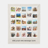 Moderne Personalisierte 25-Foto Collage Fleecedecke (Vorderseite)