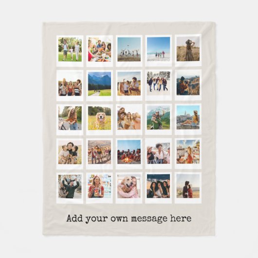 Moderne Personalisierte 25-Foto Collage Fleecedecke (Vorderseite)