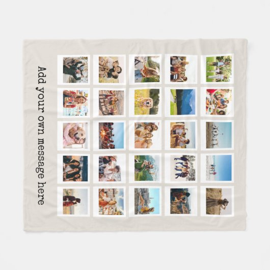 Moderne Personalisierte 25-Foto Collage Fleecedecke (Vorderseite (Horizontal))