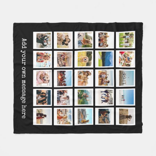 Moderne Personalisierte 25-Foto Collage Fleecedecke (Vorderseite (Horizontal))