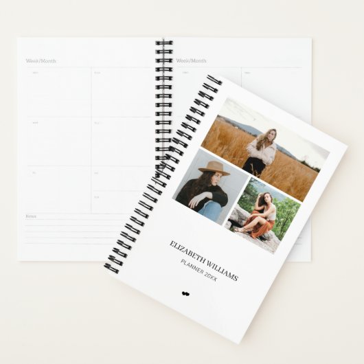 Moderne Personalisierte 3 FotoCollage Planer (Anzeige)