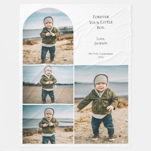 Moderne personalisierte 4-Foto-Collage Muttersouve Fleecedecke (Vorderseite)